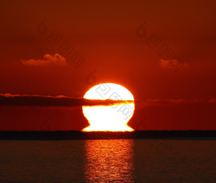海上日落摄影插图
