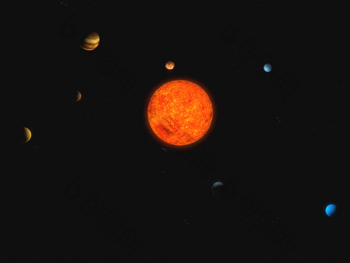 太阳系行星示例插图