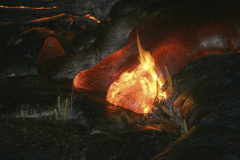 火山熔浆灾害摄影插图