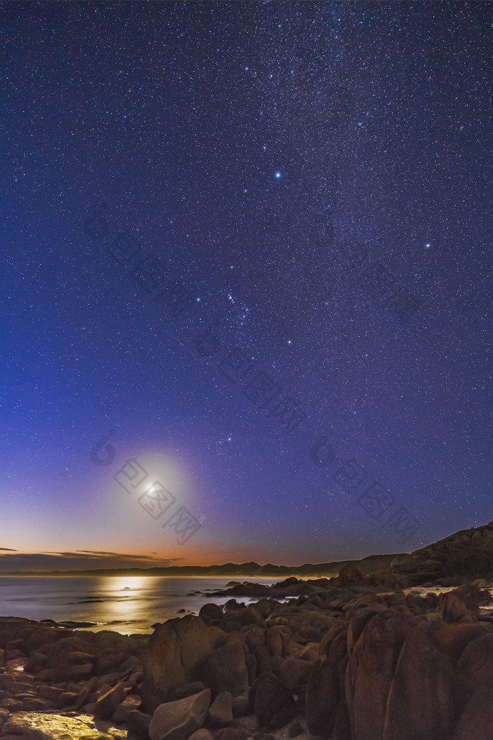 黄昏夜空美景摄影图