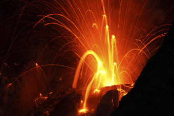 火山爆发熔浆摄影图