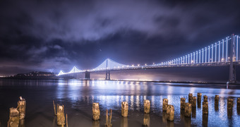 大桥夜景风景插图
