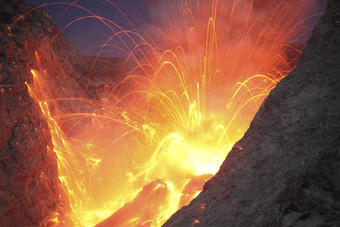 活跃<strong>火山</strong>熔浆摄影图