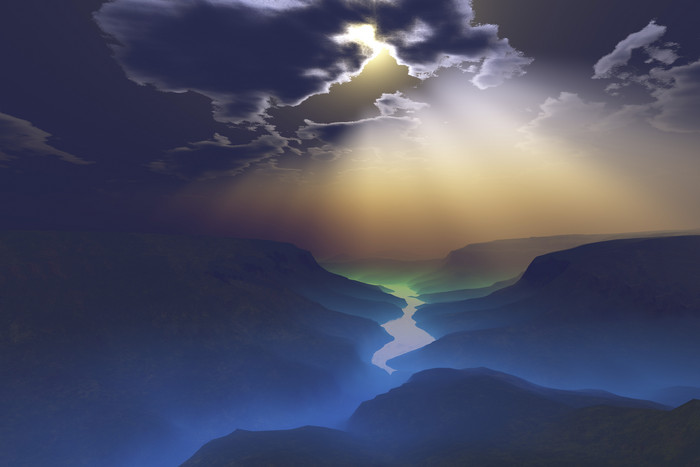 峡谷天空风景插图