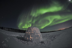 冰屋雪景风景摄影图