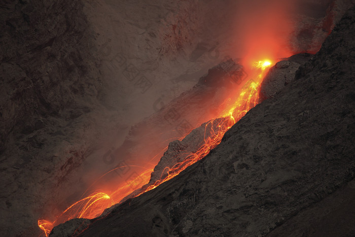 火山熔浆摄影插图