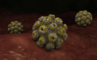 绿色癌症病毒摄影图