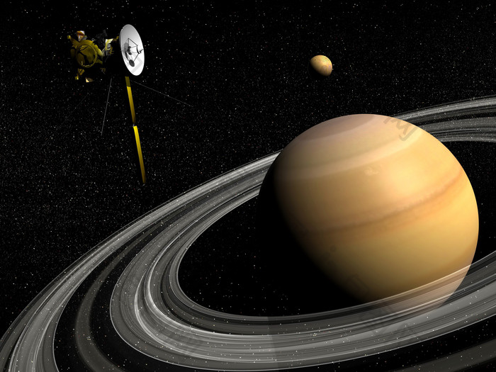 卫星土星摄影插图