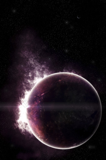 <strong>宇宙</strong>发光的紫色星球插图