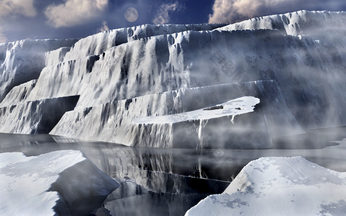 南极冰川风景插图