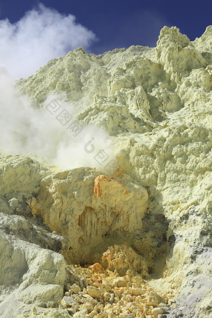 火山硫质喷气孔摄影插图