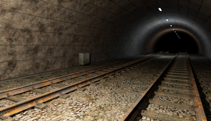 火车道路隧道摄影图
