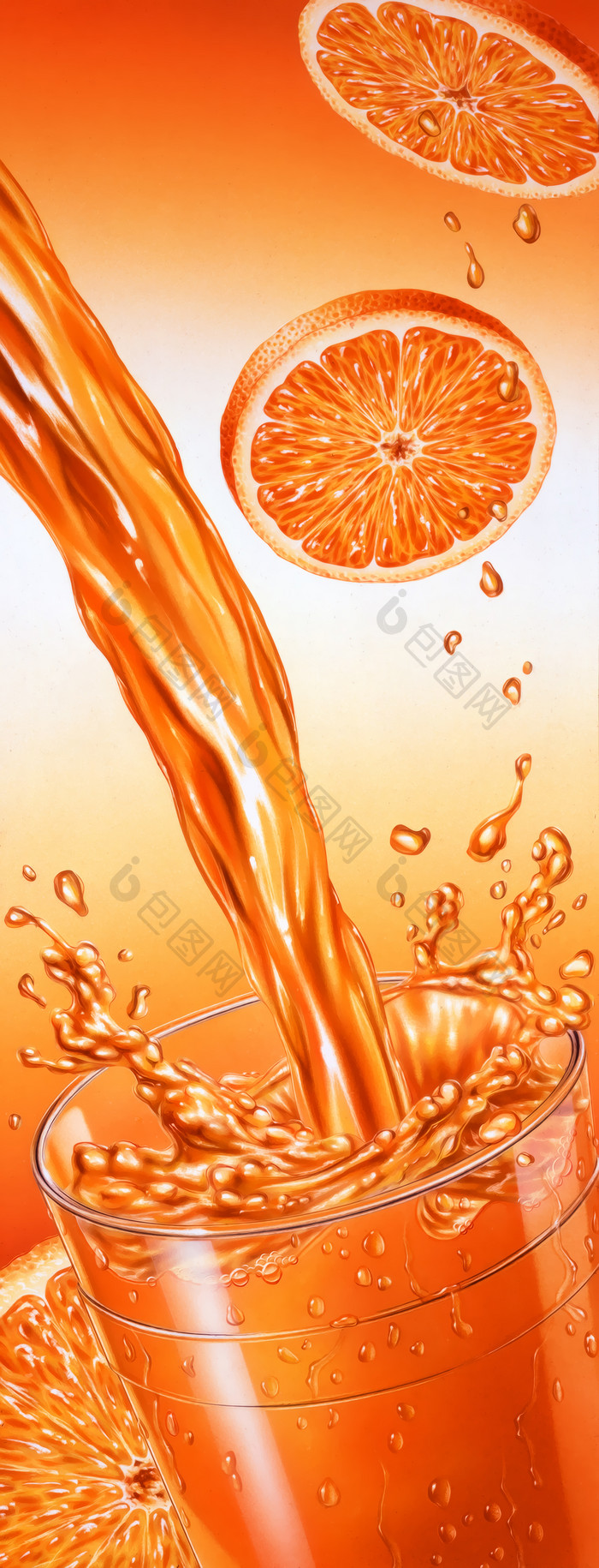 新鲜水果橙子橙汁
