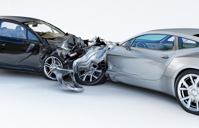 碰撞轿车交通事故摄影图