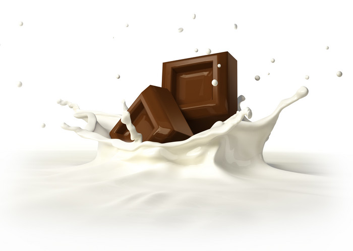 落入牛奶里的巧克力