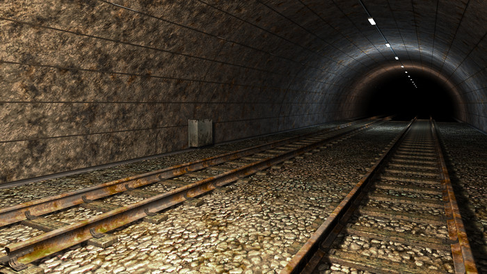 铁路隧道通道摄影图