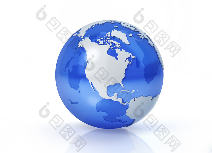 三维地球球状物蓝色球体