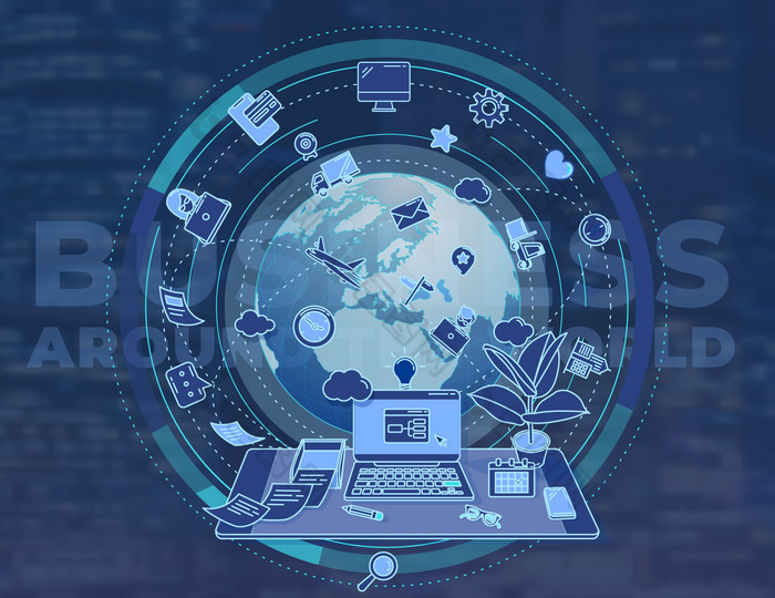 科技感空间创造办公环境图标