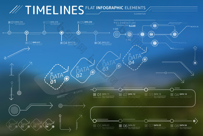 包图网提供精美好看的蓝绿色时间线时间轴元素图片素材免费下载,本次
