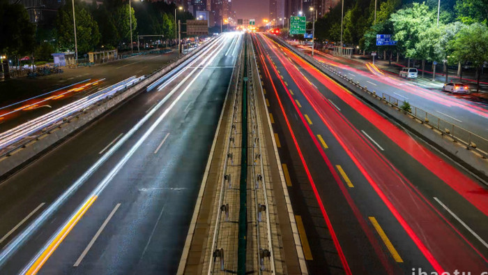 北京大望路夜景车流延时实拍