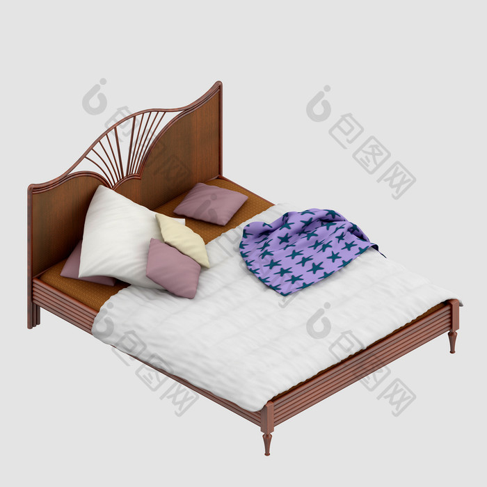 双人床床铺酒店家具
