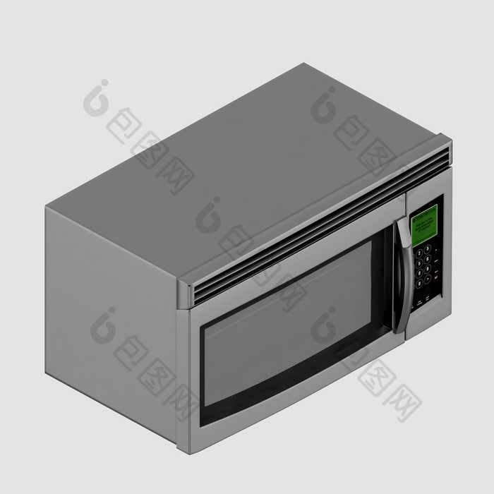 微波炉3d室内厨师