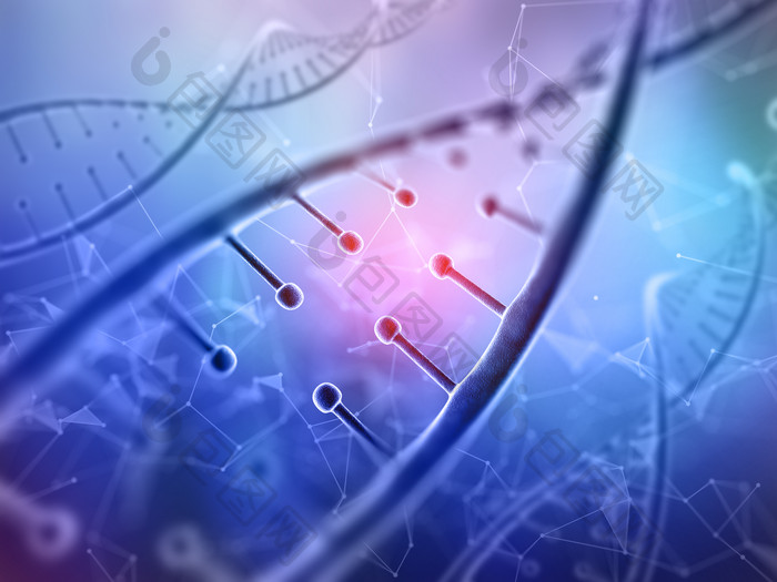 三维绘制DNA链条生物科技医学元素背景设