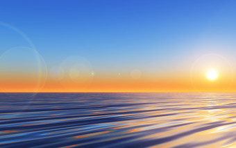 壮观太阳落海摄影图片