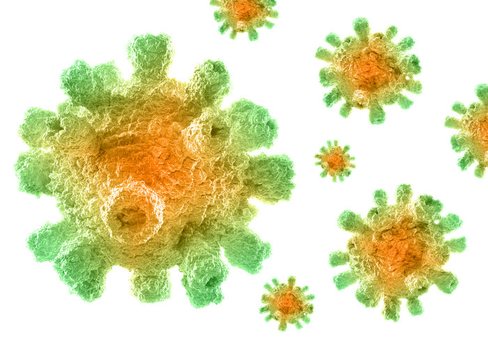 彩色球形病毒医学背景设计