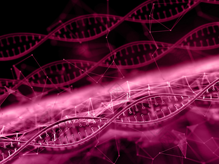 三维绘制DNA链条医学模拟元素背景设计