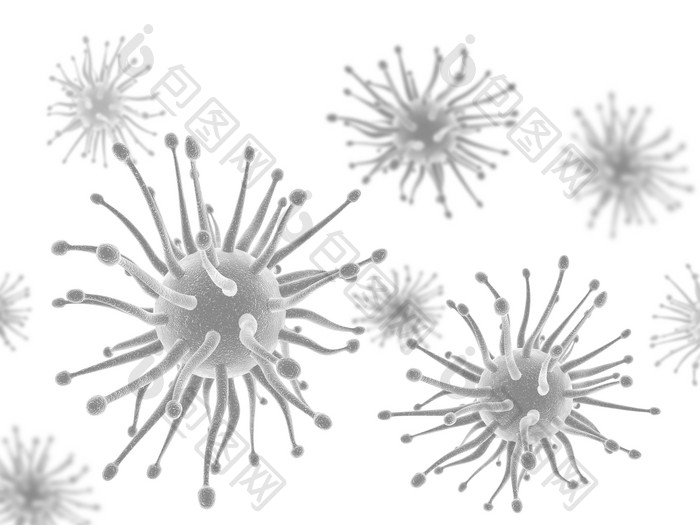 灰白色的抽象球状病毒背景设计