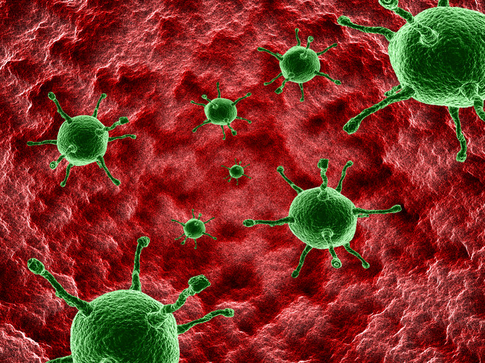 红色的血液血管绿色病毒细胞背景设计