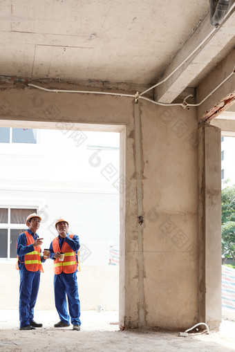 亚洲越南建设建筑工人的