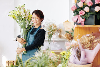 女人花店微笑成人