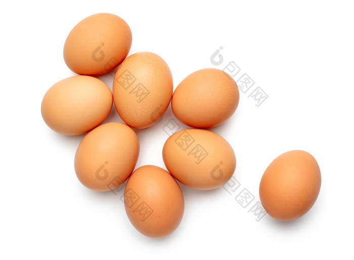 一堆新鲜的小鸡蛋