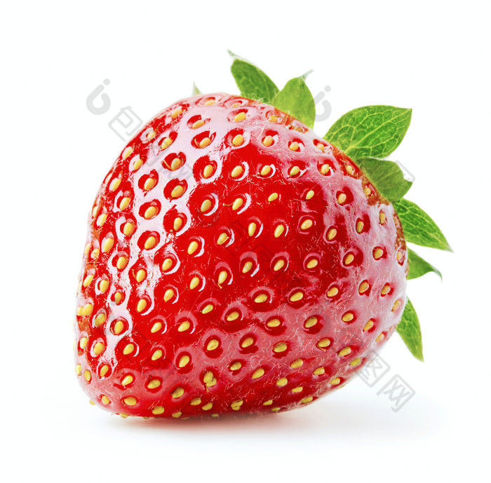 一颗新鲜的大草莓