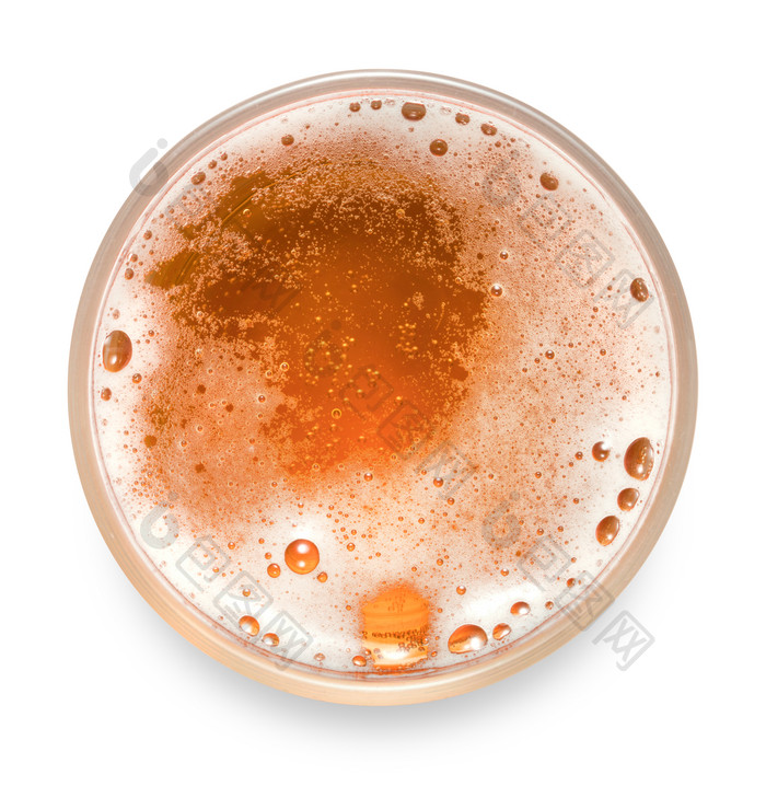 啤酒上的泡沫摄影图