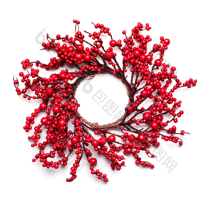 红色浆果串成的花环