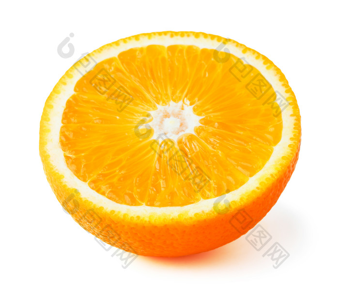对半切的橙子摄影图