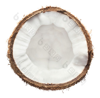 掰开一颗完整的椰子