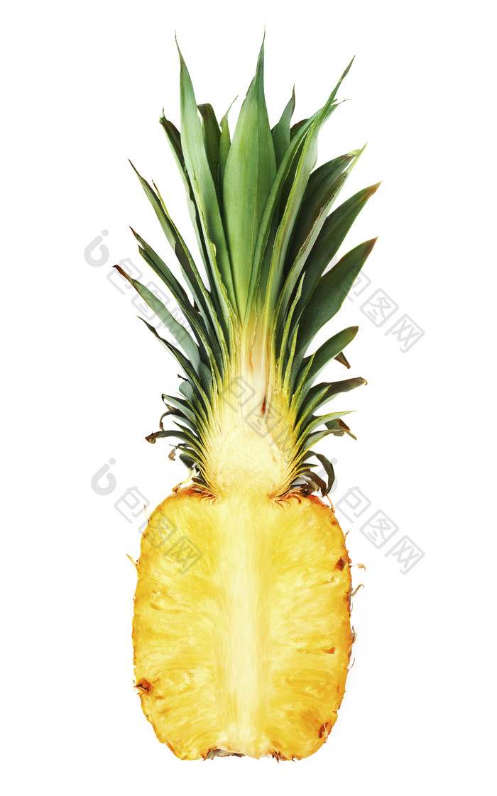 半个黄色的菠萝摄影图