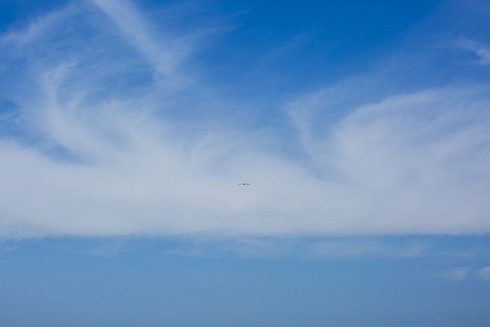 碧蓝天空白云点缀摄影图