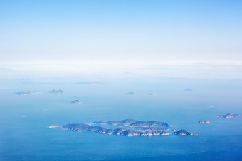 碧蓝梦幻大海海岛群摄影图