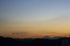 天际落日余晖自然美丽摄影图