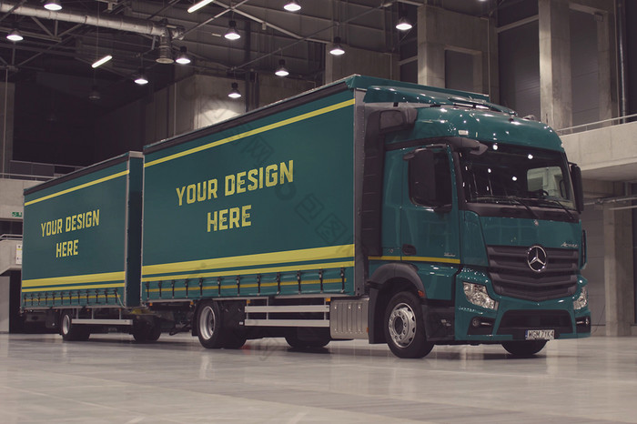 大型卡车货车汽车运输工具图片大气背景元素