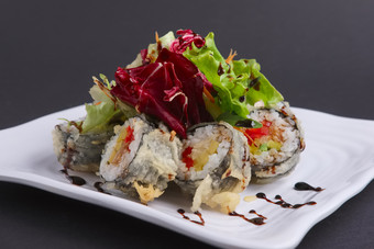 蔬菜寿司美食摄影图