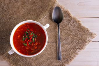 番茄意式浓汤摄影图