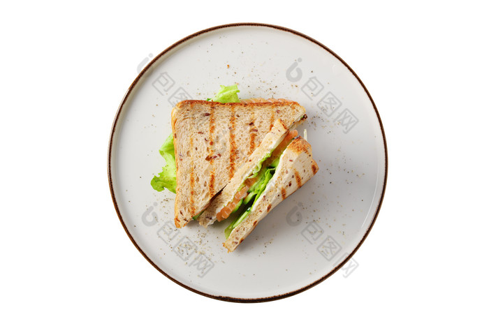 美味的早餐三明治摄影图
