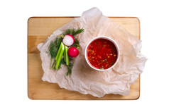 芹菜和番茄酱摄影图