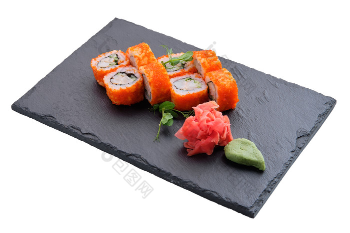 餐饮鱼子酱寿司摄影图